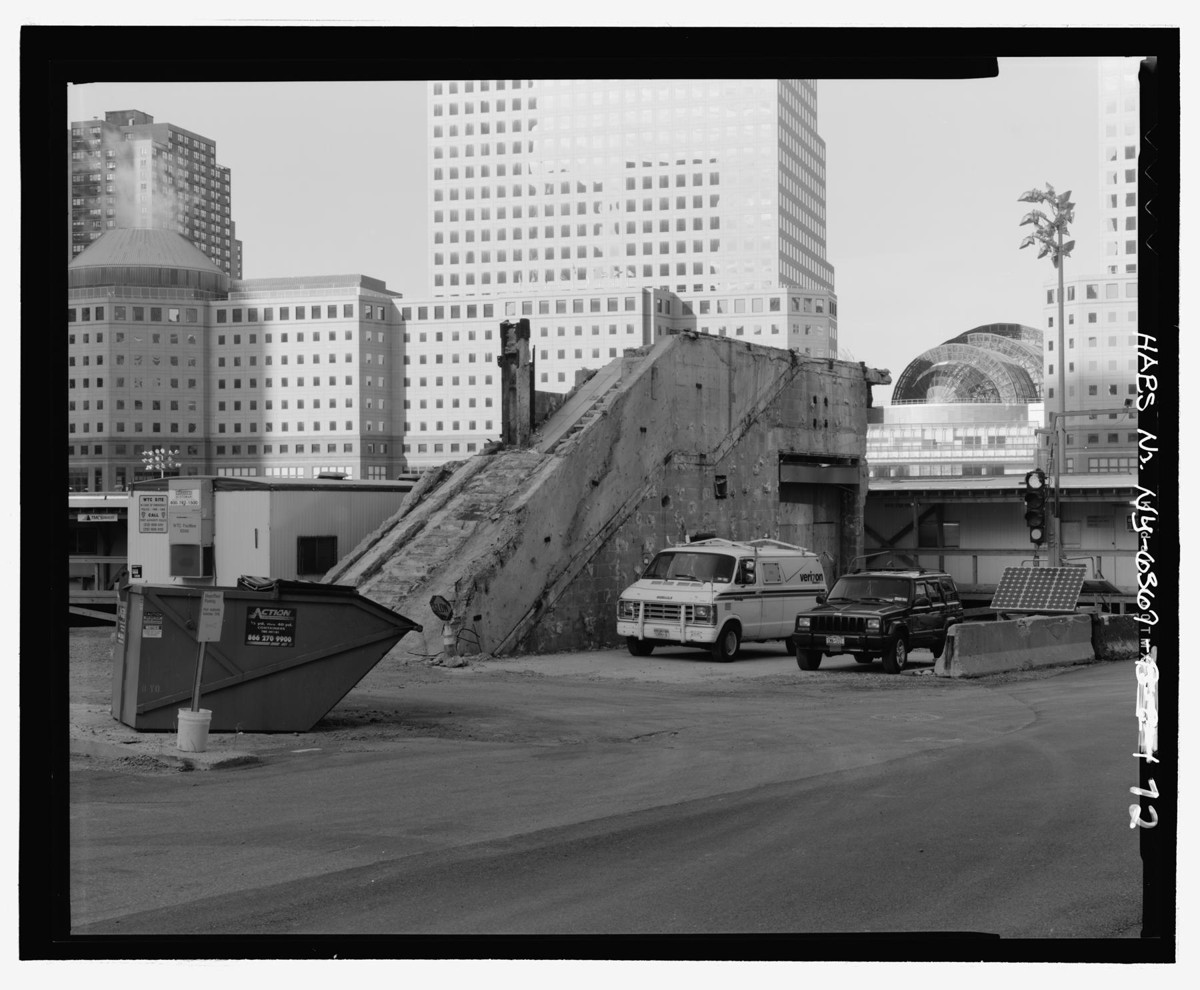 HABS recovery photograph documenting subway access at the Vesey stair remnant